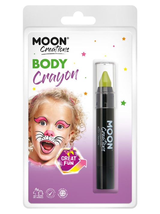 Moon Creations Body Crayons, Lime Green, 3.2g Clamshell