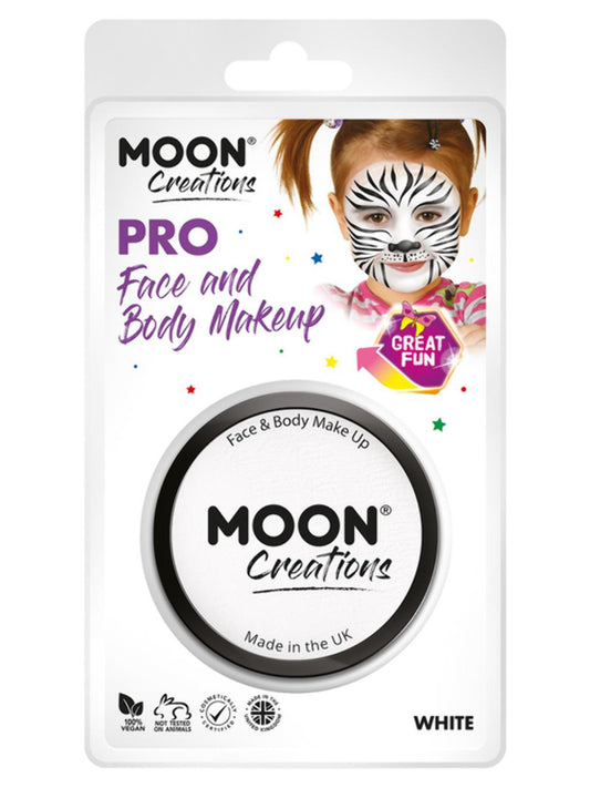 Moon Creations Pro Face Paint Cake Pot, White, 36g Clamshell