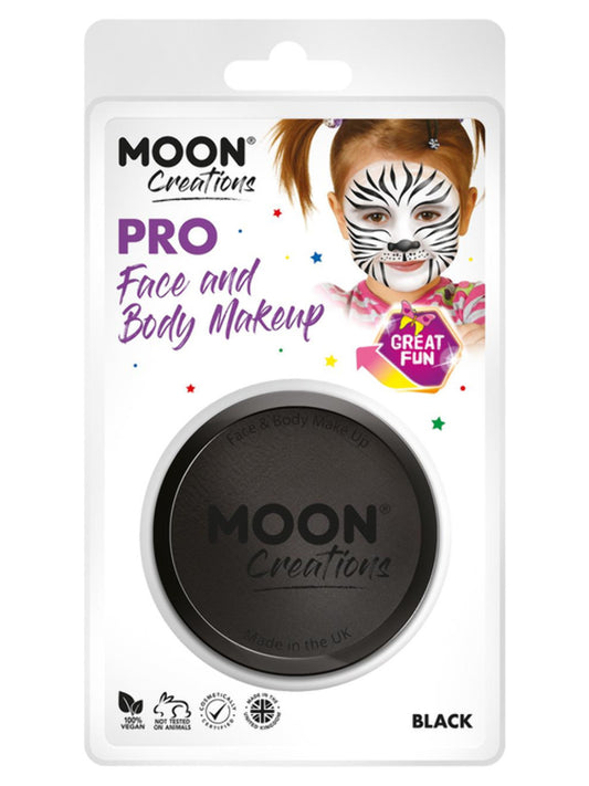 Moon Creations Pro Face Paint Cake Pot, Black, 36g Clamshell