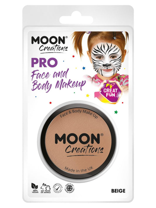Moon Creations Pro Face Paint Cake Pot, Beige, 36g Clamshell