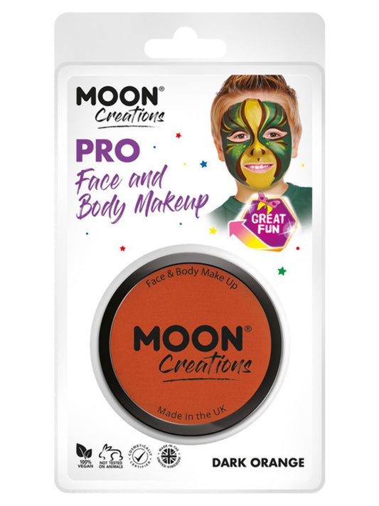 Moon Creations Pro Face Paint Cake Pot, Dark Orange, 36g Clamshell