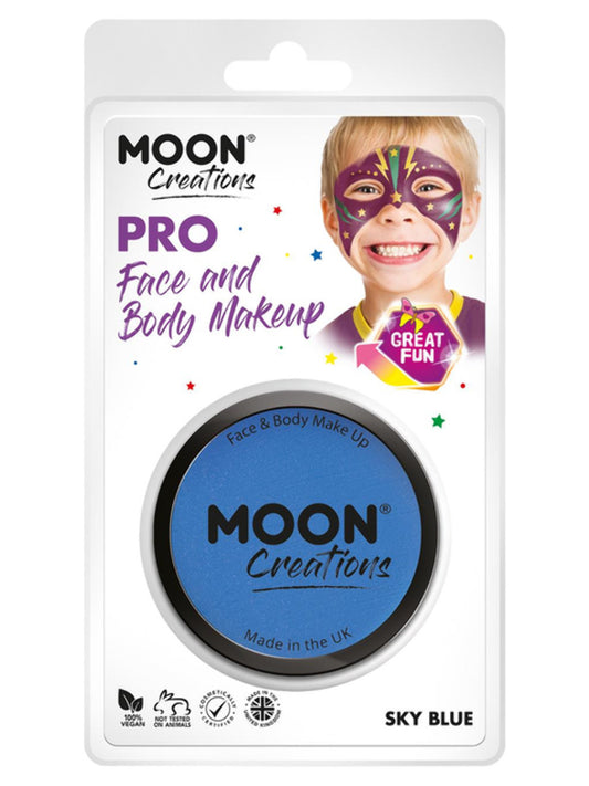 Moon Creations Pro Face Paint Cake Pot, Sky Blue, 36g Clamshell