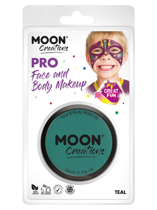 Moon Creations Pro Face Paint Cake Pot, Teal, 36g Clamshell
