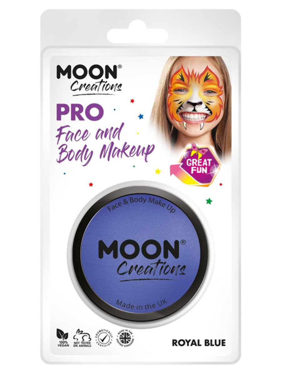 Moon Creations Pro Face Paint Cake Pot, Royal Blue, 36g Clamshell