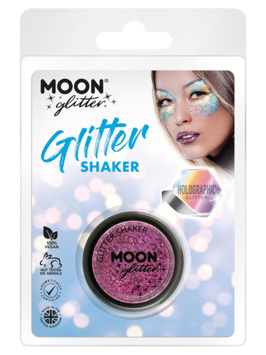 Moon Glitter Holographic Glitter Shakers, Pink, Clamshell, 5g