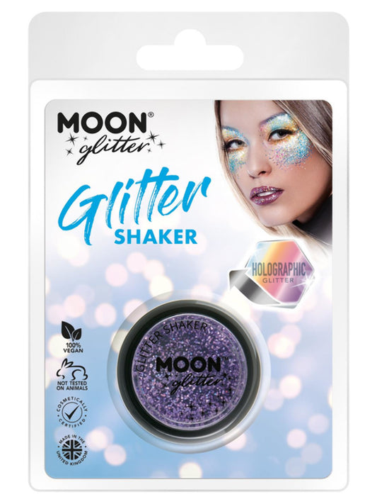 Moon Glitter Holographic Glitter Shakers, Purple, Clamshell, 5g