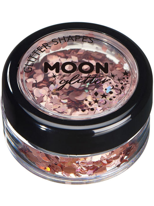 Moon Glitter Holographic Glitter Shapes, Rose Gold, Single, 3g
