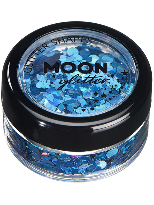 Moon Glitter Holographic Glitter Shapes, Blue, Single, 3g