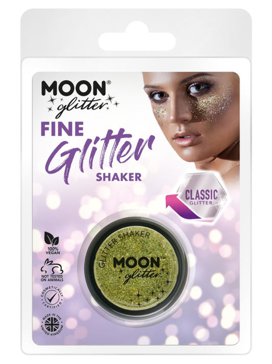 Moon Glitter Classic Fine Glitter Shakers, Gold, Clamshell, 5g