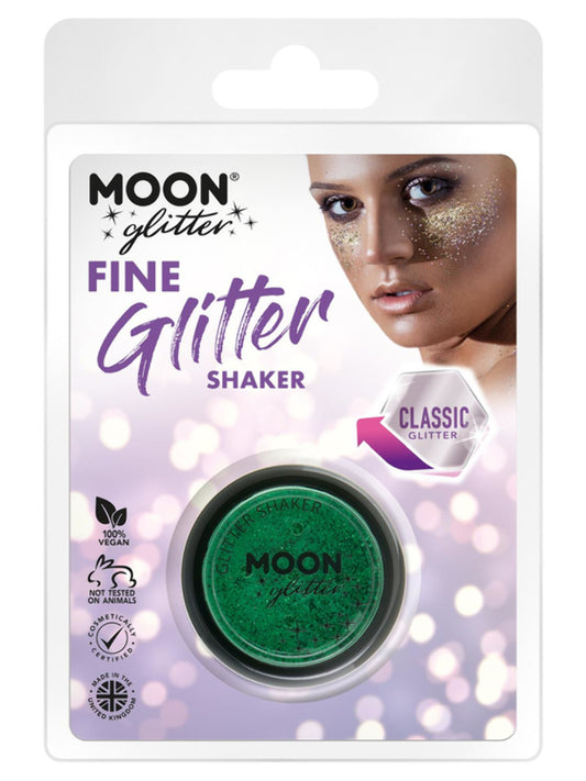 Moon Glitter Classic Fine Glitter Shakers, Green, Clamshell, 5g