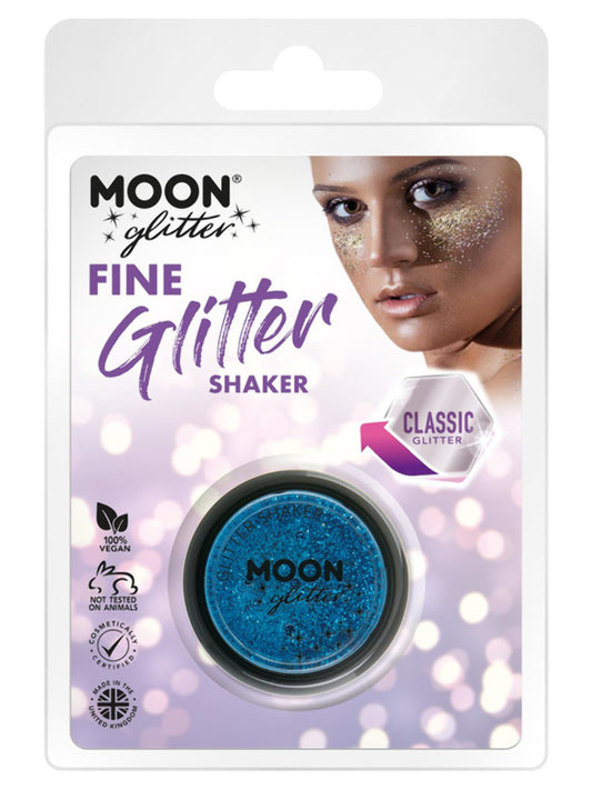 Moon Glitter Classic Fine Glitter Shakers, Blue, Clamshell, 5g