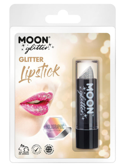 Moon Glitter Holographic Glitter Lipstick, Silver, Clamshell, 4.2g