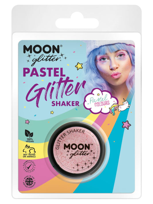 Moon Glitter Pastel Glitter Shakers, Baby Pink, Clamshell, 5g