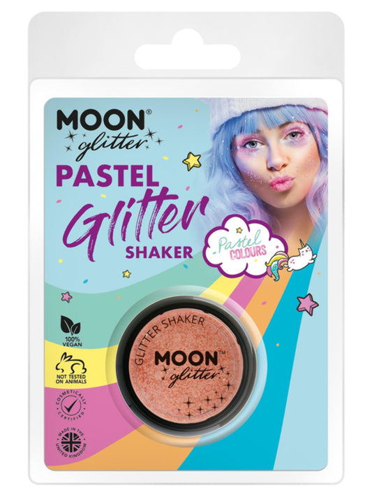 Moon Glitter Pastel Glitter Shakers, Peach, Clamshell, 5g