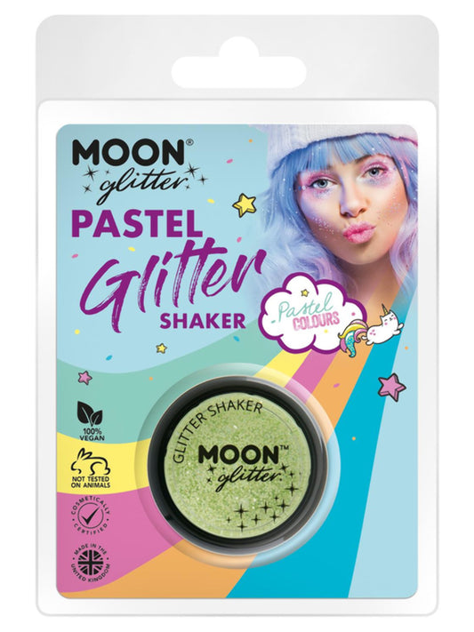 Moon Glitter Pastel Glitter Shakers, Mint, Clamshell, 5g