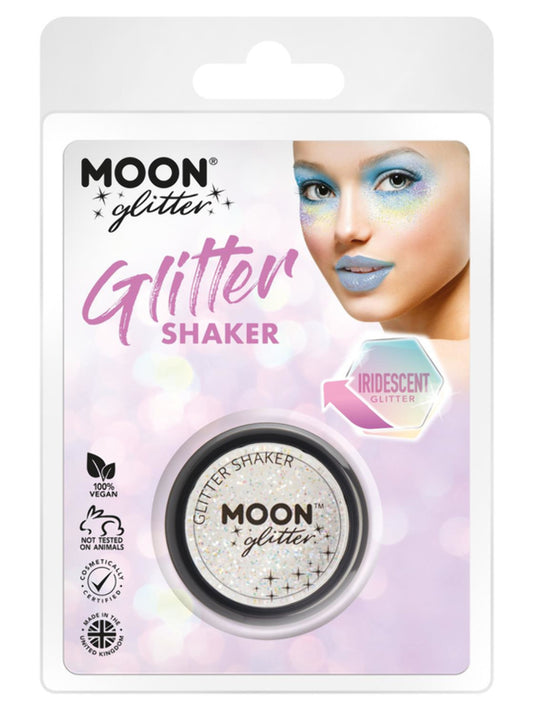Moon Glitter Iridescent Glitter Shakers, White, Clamshell, 5g