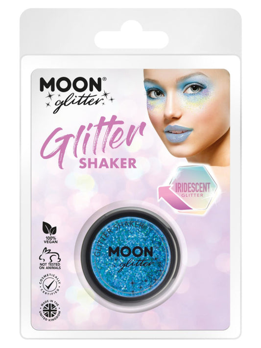 Moon Glitter Iridescent Glitter Shakers, Blue, Clamshell, 5g