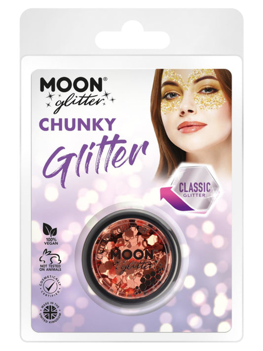 Moon Glitter Classic Chunky Glitter, Copper Bronze, Clamshell, 3g