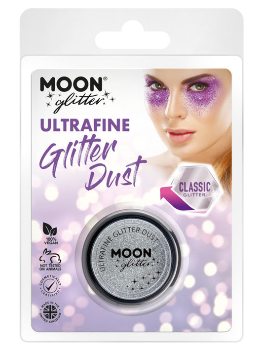 Moon Glitter Classic Ultrafine Glitter Dust,Silver, Clamshell, 5g