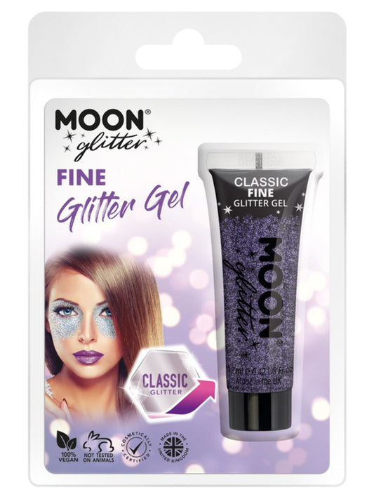 Moon Glitter Classic Fine Glitter Gel, Lavender, Clamshell, 12ml