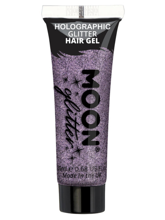 Moon Glitter Holographic Glitter Hair Gel, Purple, Single, 20ml