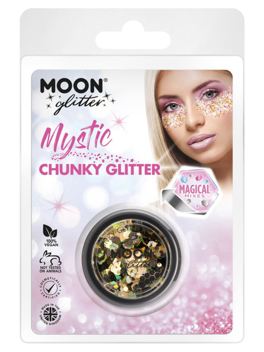 Moon Glitter Mystic Chunky Glitter, Mixed Colours, Clamshell, 3g, Luxe