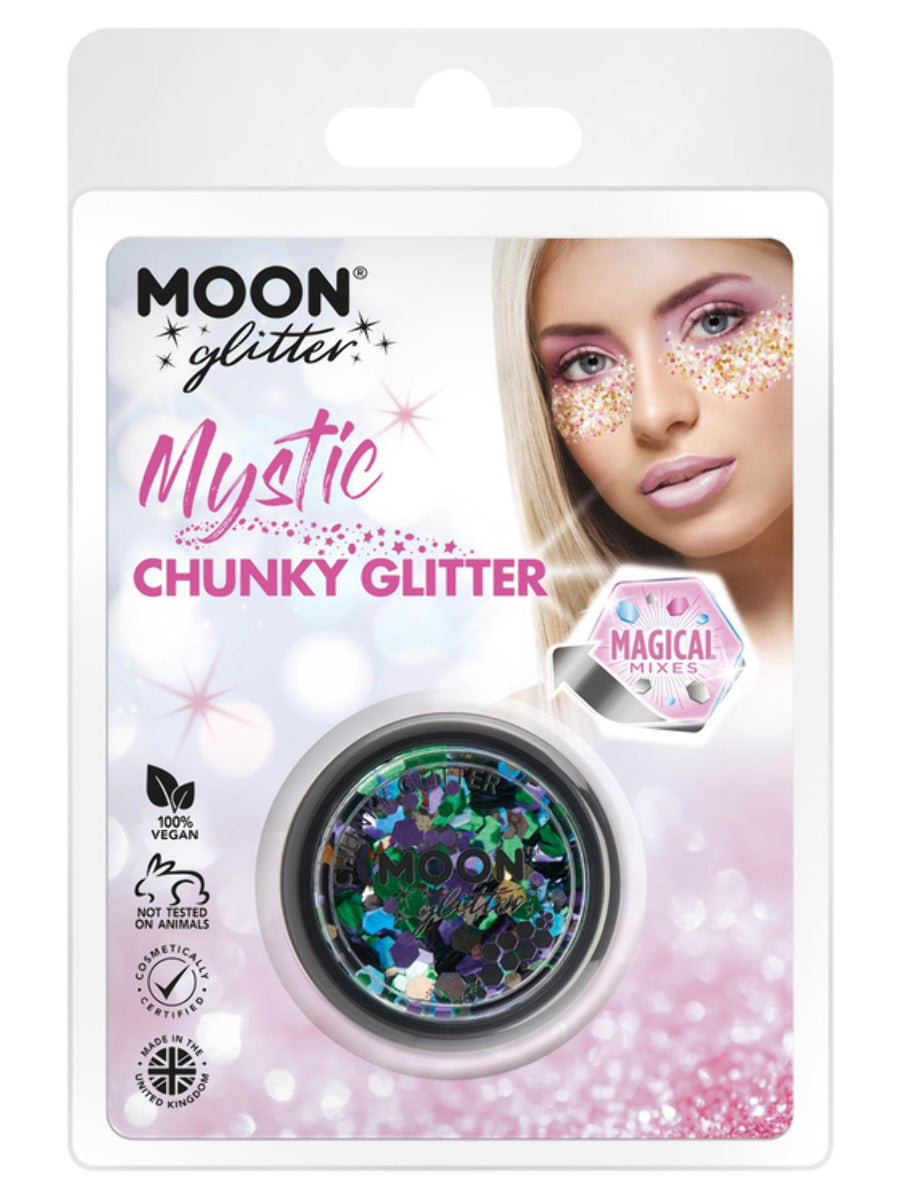 Moon Glitter Mystic Chunky Glitter, Mixed Colours, Clamshell, 3g, Galaxy