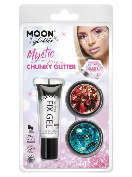 Moon Glitter Mystic Chunky Glitter, Clamshell, Mixed Colours, 3g - Fix Gel, Autumn, Atlantis