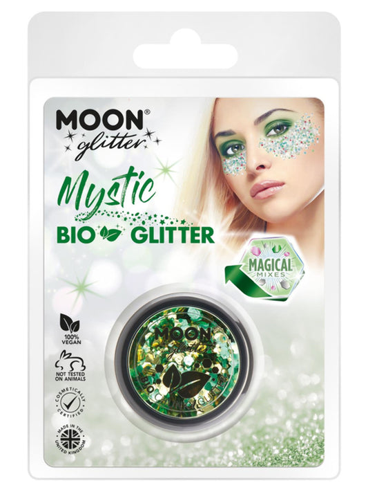 Moon Glitter Mystic Bio Chunky Glitter, Clamshell, Mixed Colours, 3g, Shamrock