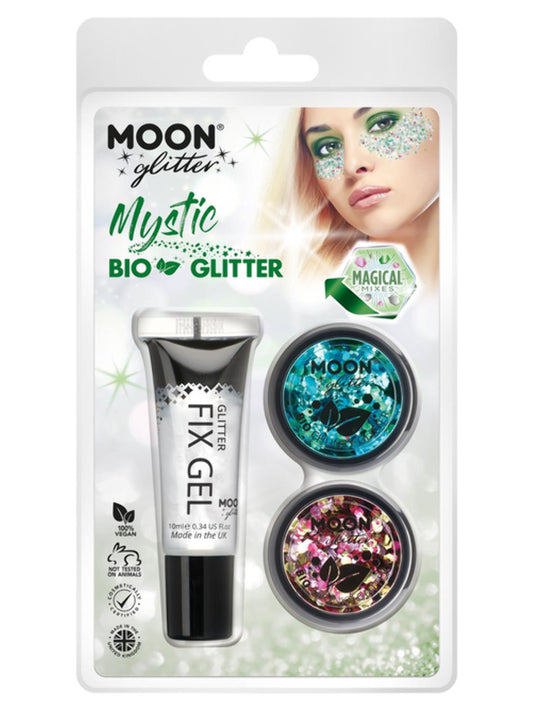 Moon Glitter Mystic Bio Chunky Glitter, Clamshell, Mixed Colours, 3g - Fix Gel, Aquarium, Celebration
