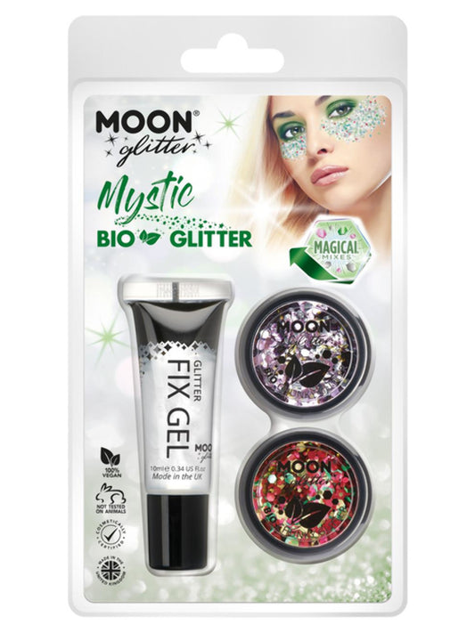 Moon Glitter Mystic Bio Chunky Glitter, Clamshell, Mixed Colours, 3g - Fix Gel, Champagne, Masquerade