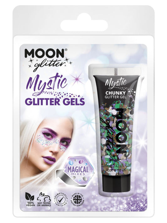 Moon Glitter Mystic Chunky Glitter Gel, Clamshell, Mixed Colours, 12ml, Galaxy