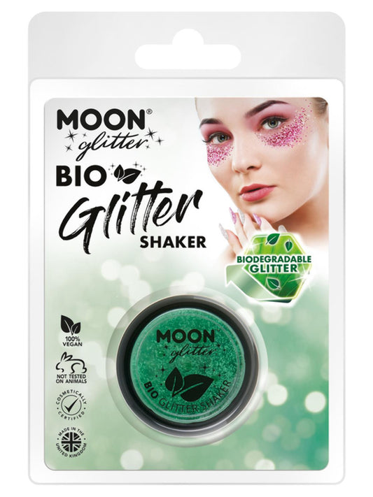 Moon Glitter Bio Glitter Shakers, Green, Clamshell, 5g