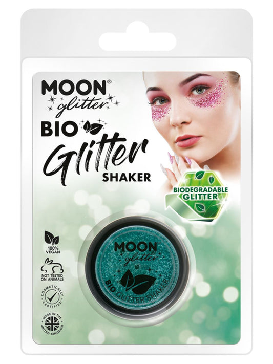 Moon Glitter Bio Glitter Shakers, Turquoise, Clamshell, 5g