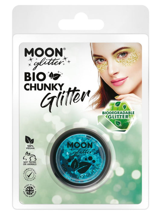 Moon Glitter Bio Chunky Glitter, Blue, Clamshell, 3g