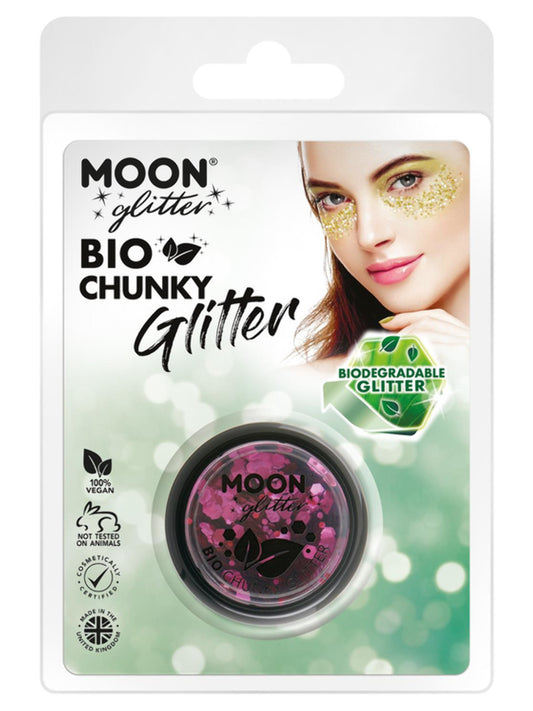 Moon Glitter Bio Chunky Glitter, Dark Rose, Clamshell, 3g