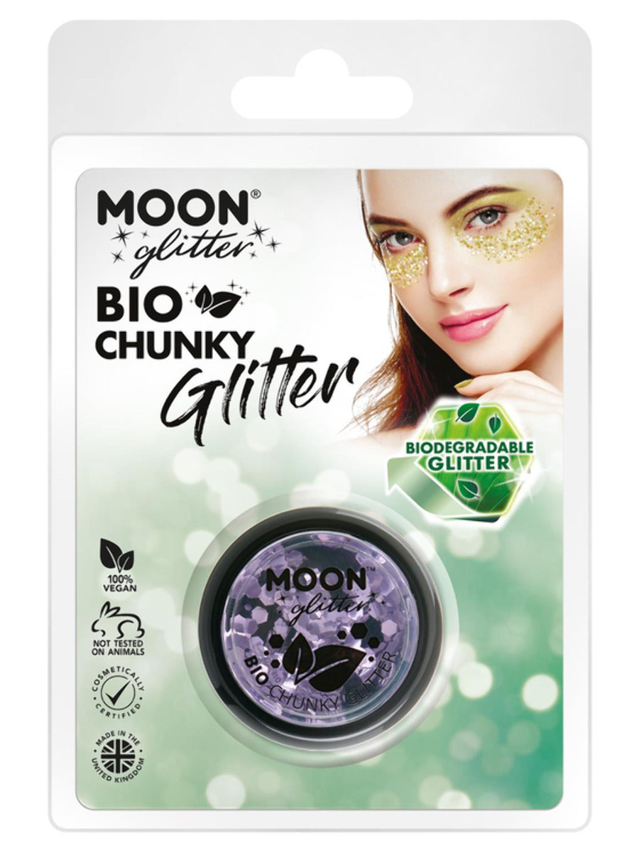 Moon Glitter Bio Chunky Glitter, Lavender, Clamshell, 3g