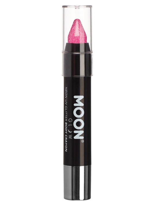 Moon Glow - Neon UV Glitter Body Crayons, Hot Pink, 3.2g Single
