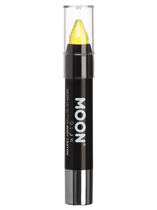 Moon Glow - Neon UV Glitter Body Crayons, Yellow, 3.2g Single