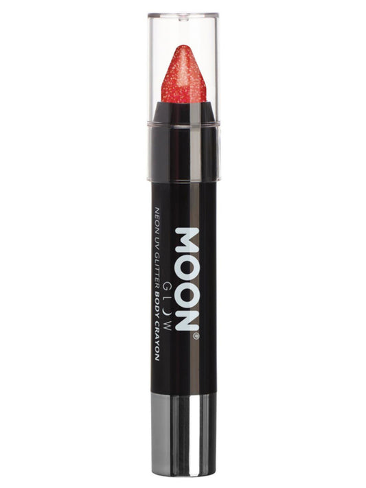 Moon Glow - Neon UV Glitter Body Crayons, Red, 3.2g Single