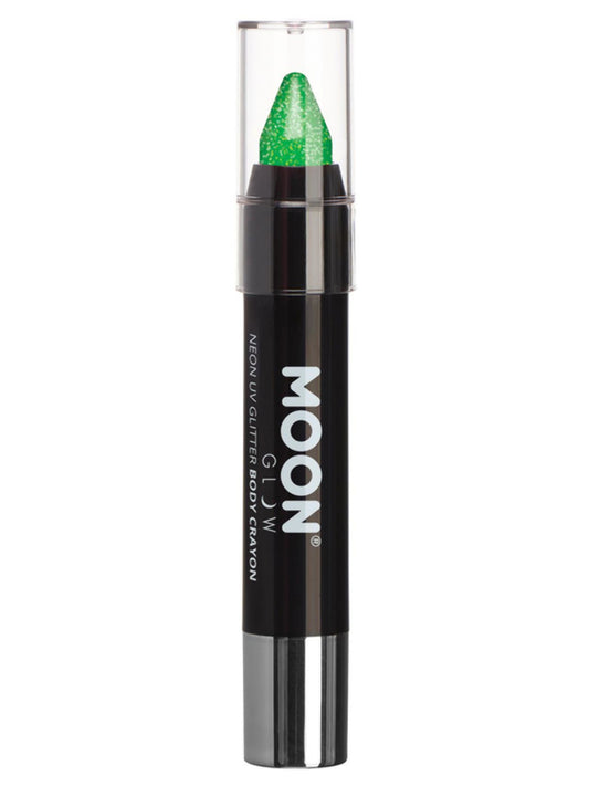 Moon Glow - Neon UV Glitter Body Crayons, Green, 3.2g Single