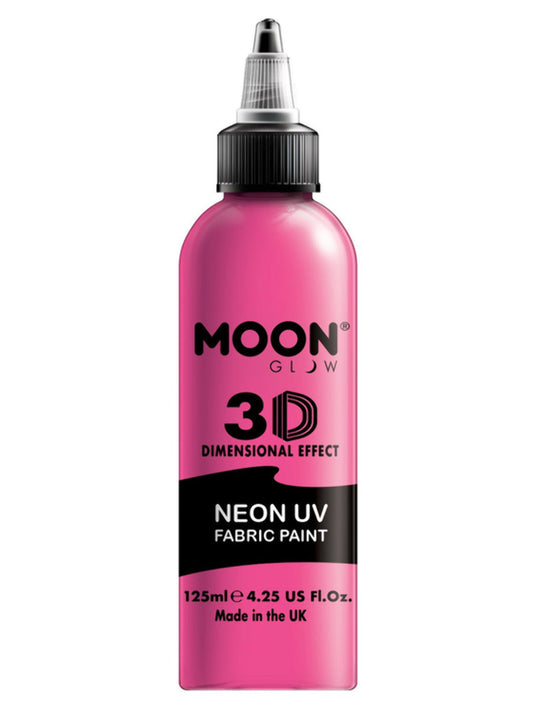 Moon Glow - Neon UV Intense Fabric Paint, Pink, 125ml Single