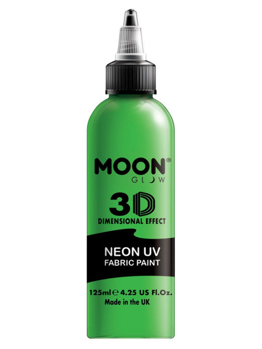 Moon Glow - Neon UV Intense Fabric Paint, Green, 125ml Single