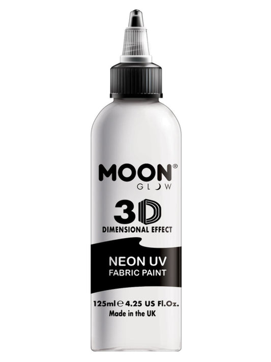 Moon Glow - Neon UV Intense Fabric Paint, White, 125ml Single