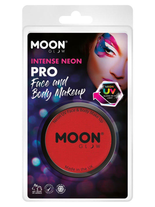 Moon Glow Pro Intense Neon UV Cake Pot, Intense Red, Clamshell, 36g