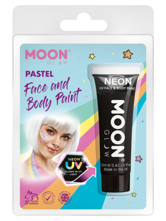 Moon Glow Pastel Neon UV Face Paint, Black, Clamshell, 12ml