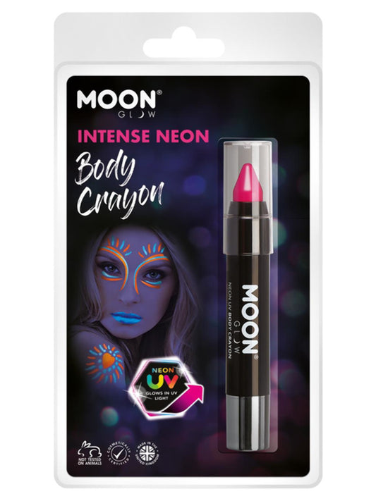 Moon Glow Intense Neon UV Body Crayons, Intense Pi, Clamshell, 3.2g