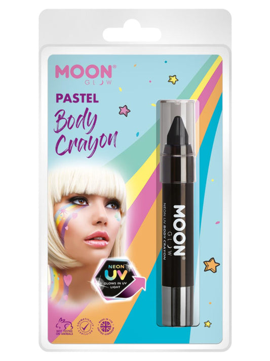 Moon Glow Pastel Neon UV Body Crayons, Black, Clamshell, 3.2g