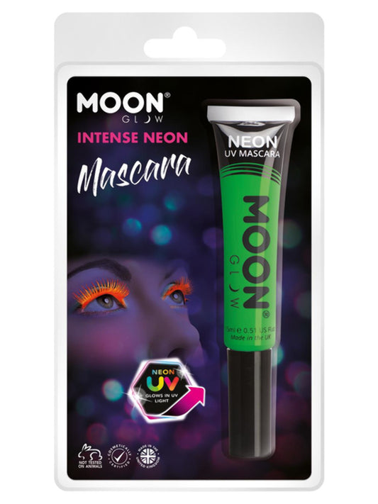 Moon Glow Intense Neon UV Mascara, Intense Green, Clamshell, 15ml