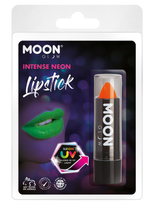 Moon Glow Intense Neon UV Lipstick, Intense Orange, Clamshell, 4.2g